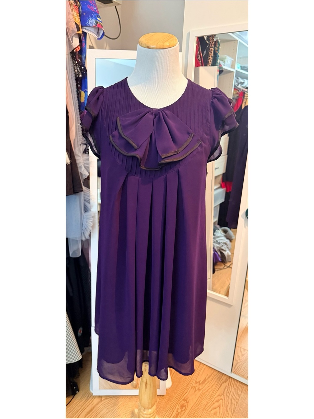 Rare Vintage Forever 21 Twist Collection Purple Twee Baby Doll Dress size medium